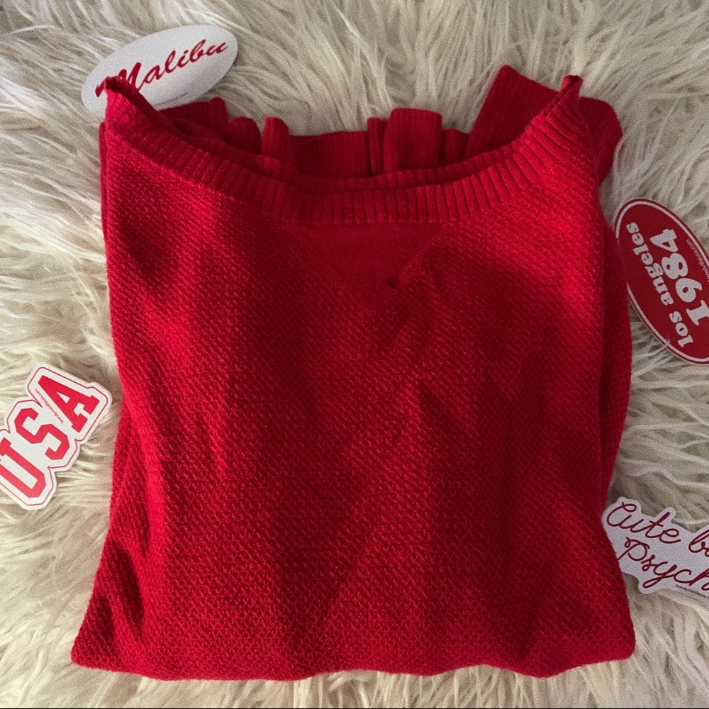 American Eagle Red Knit Sweater